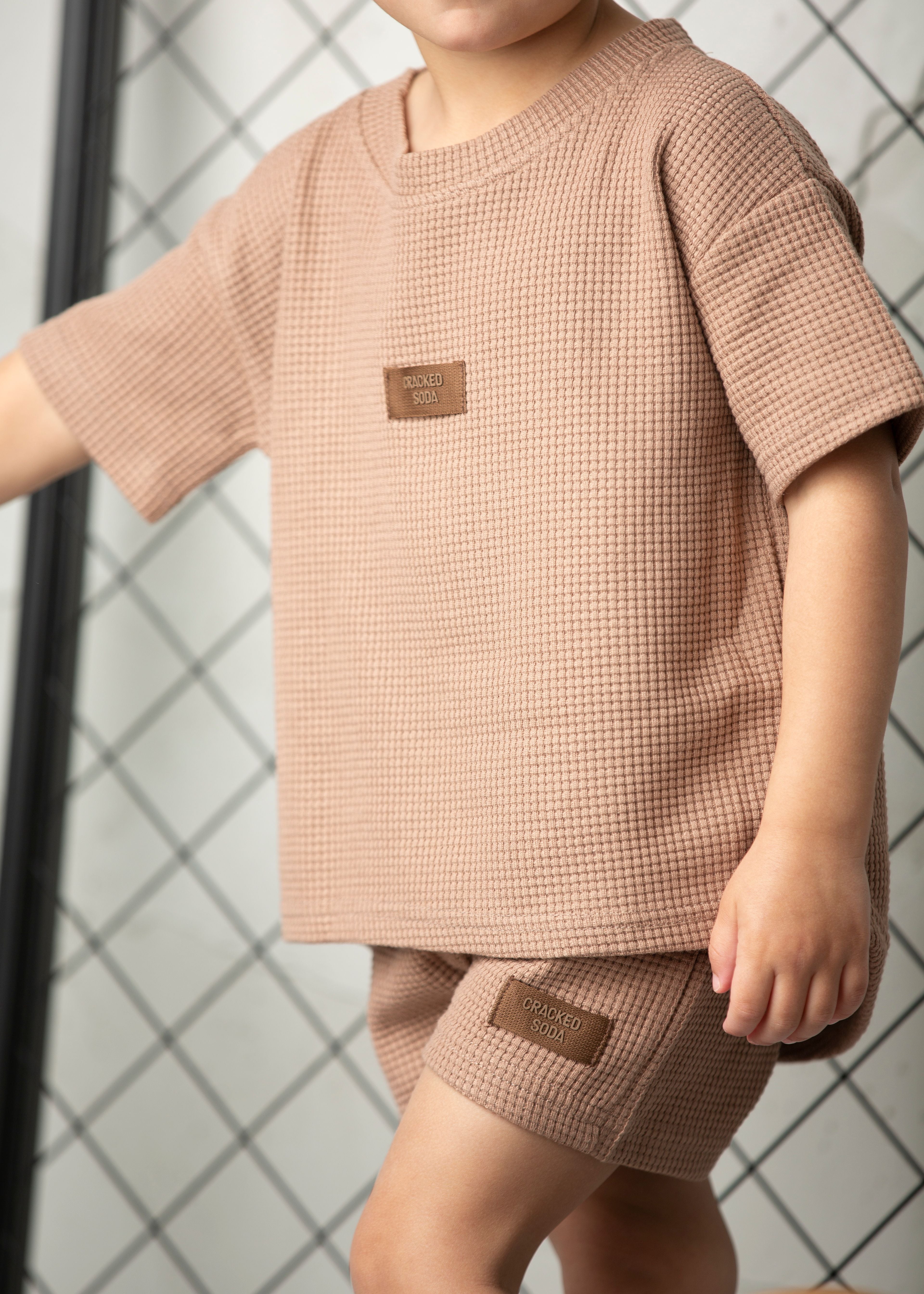 Dash Waffle Scoop Tee - Mocha-Clothing-Cracked Soda