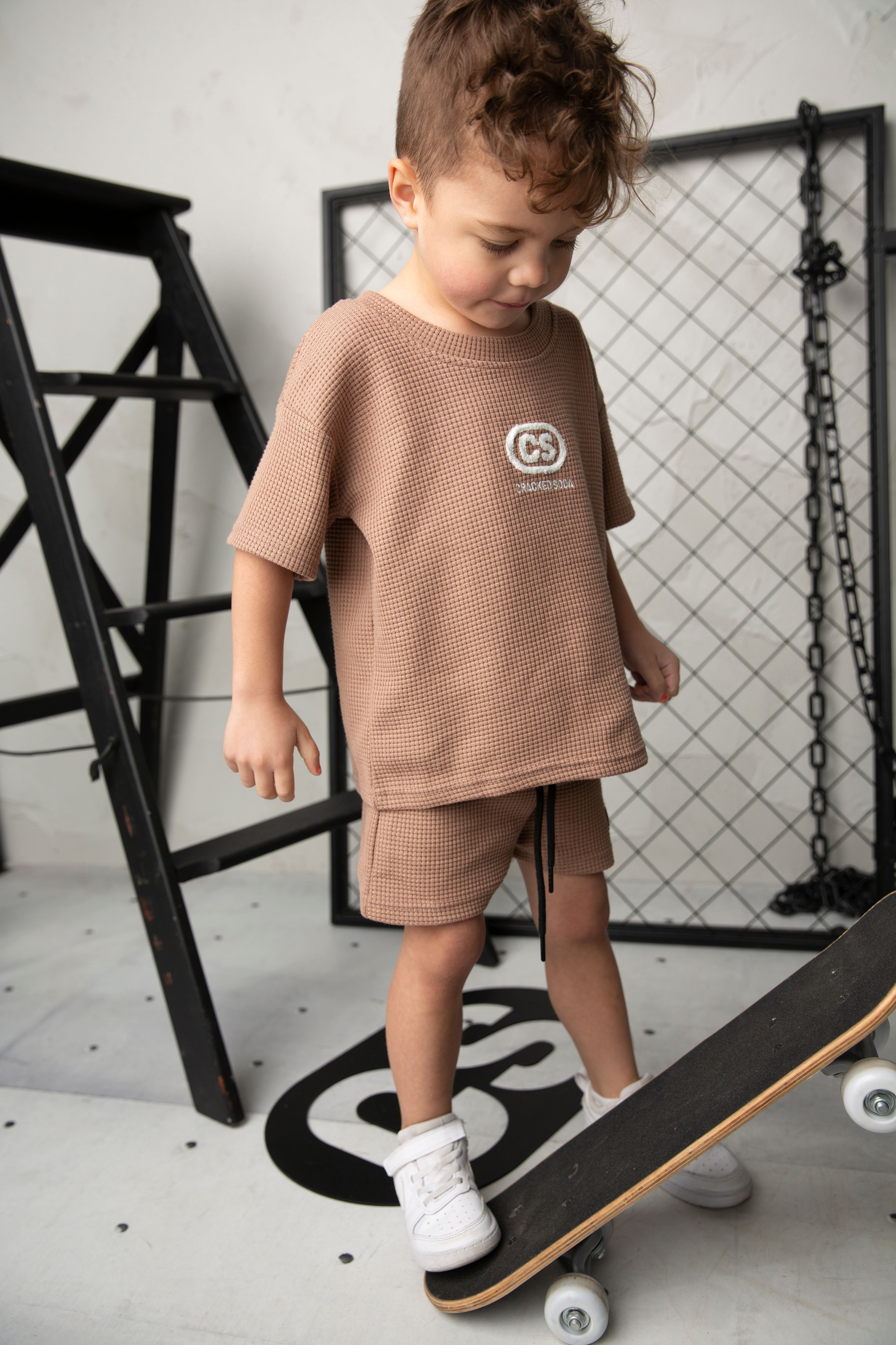 Dash Waffle Tee - Mocha-Clothing-Cracked Soda