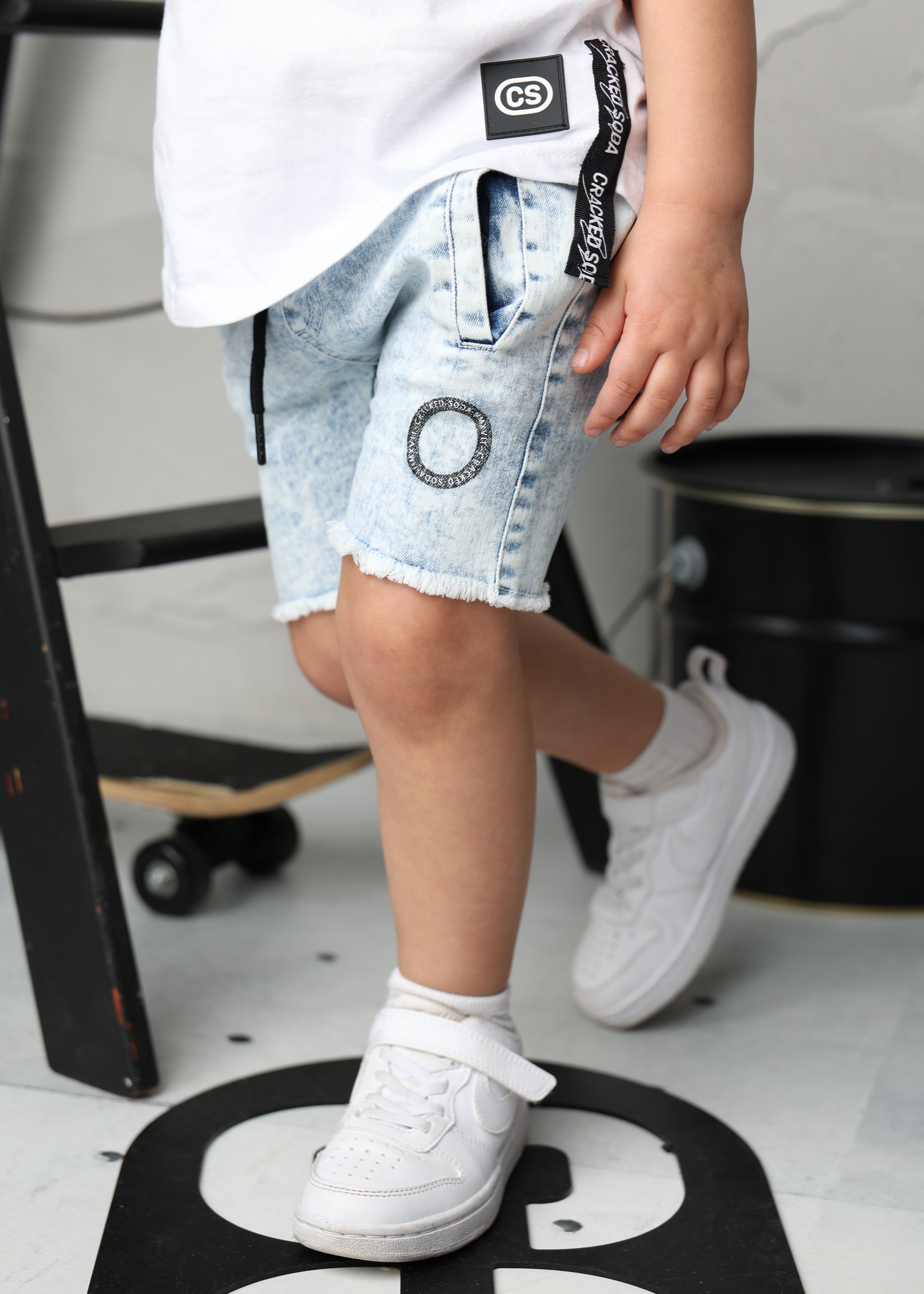 Taj Denim Shorts - Blue-Clothing-Cracked Soda