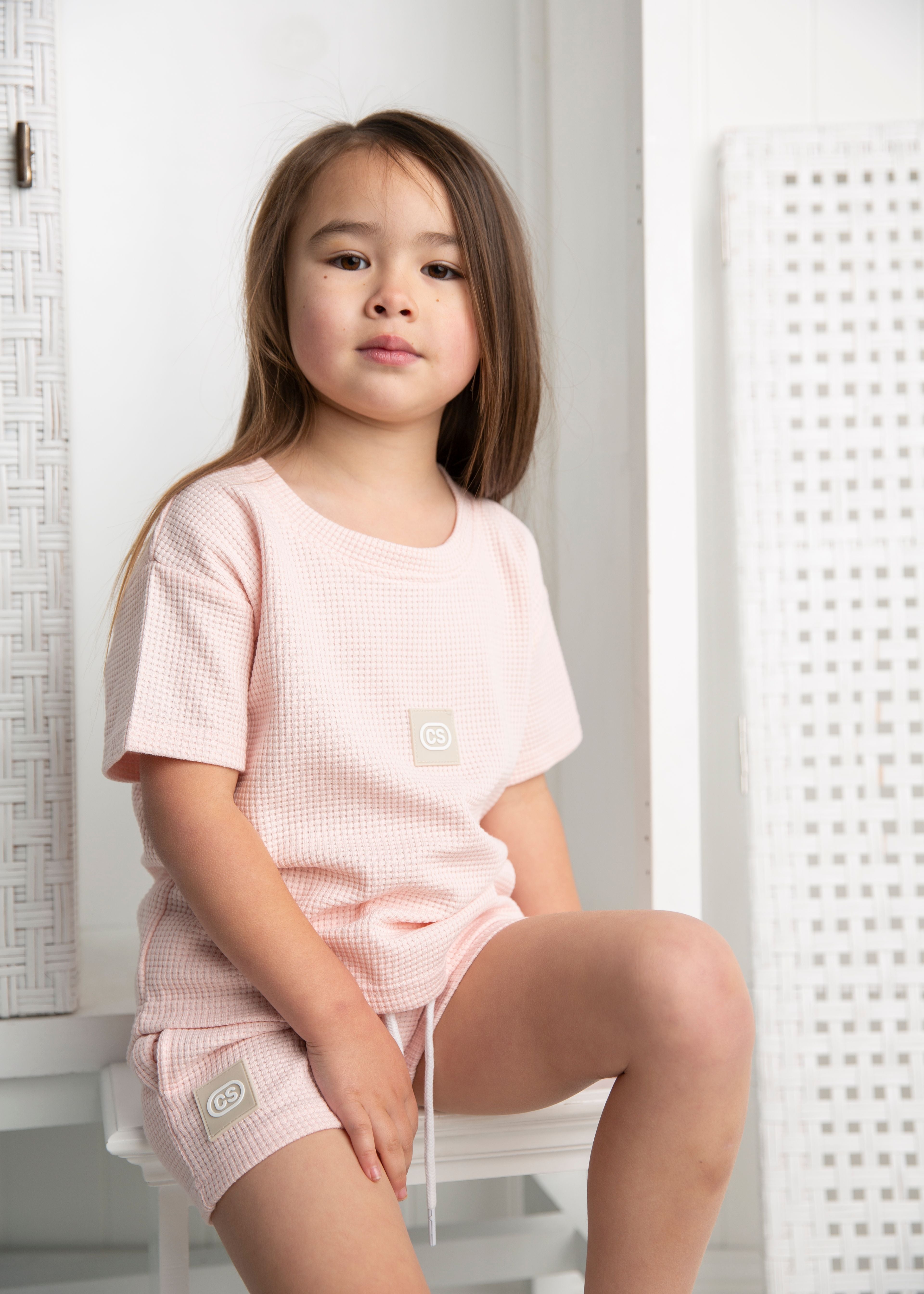 Emma Waffle Short - Pink-Clothing-Cracked Soda
