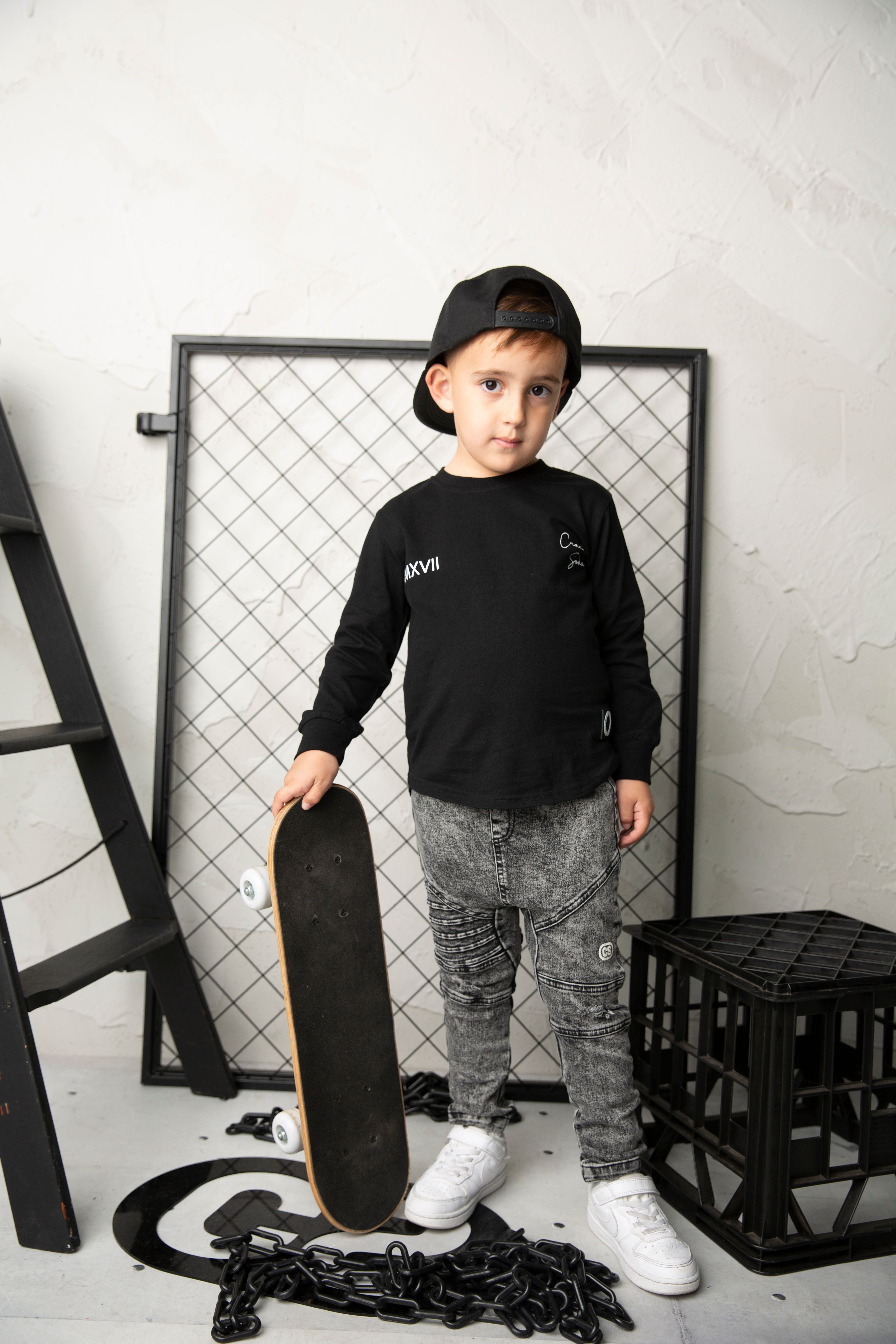 CS Signature L/Sleeve Tee - Black-Clothing-Cracked Soda