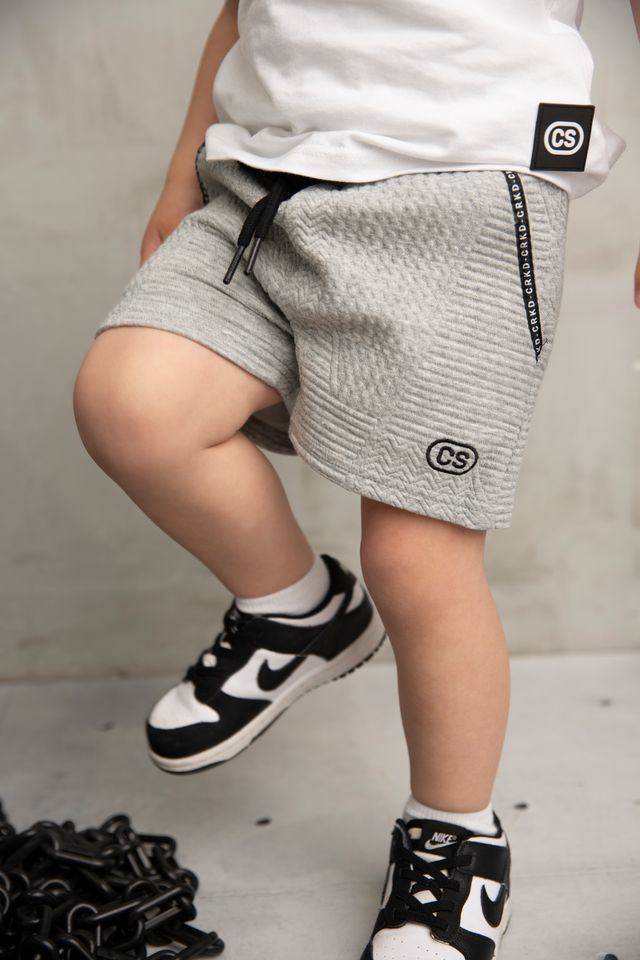 Ajax Textured Shorts - Grey-Shorts-Cracked Soda