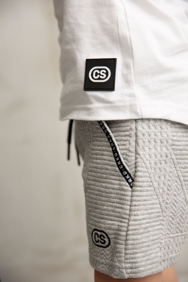 Ajax Textured Shorts - Grey-Shorts-Cracked Soda