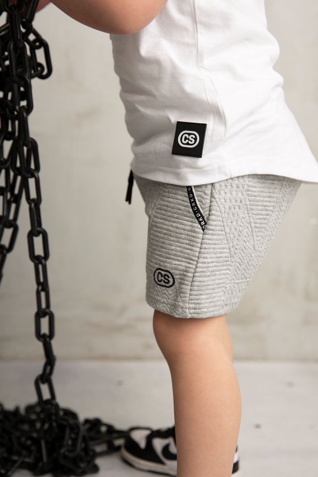 Ajax Textured Shorts - Grey-Shorts-Cracked Soda