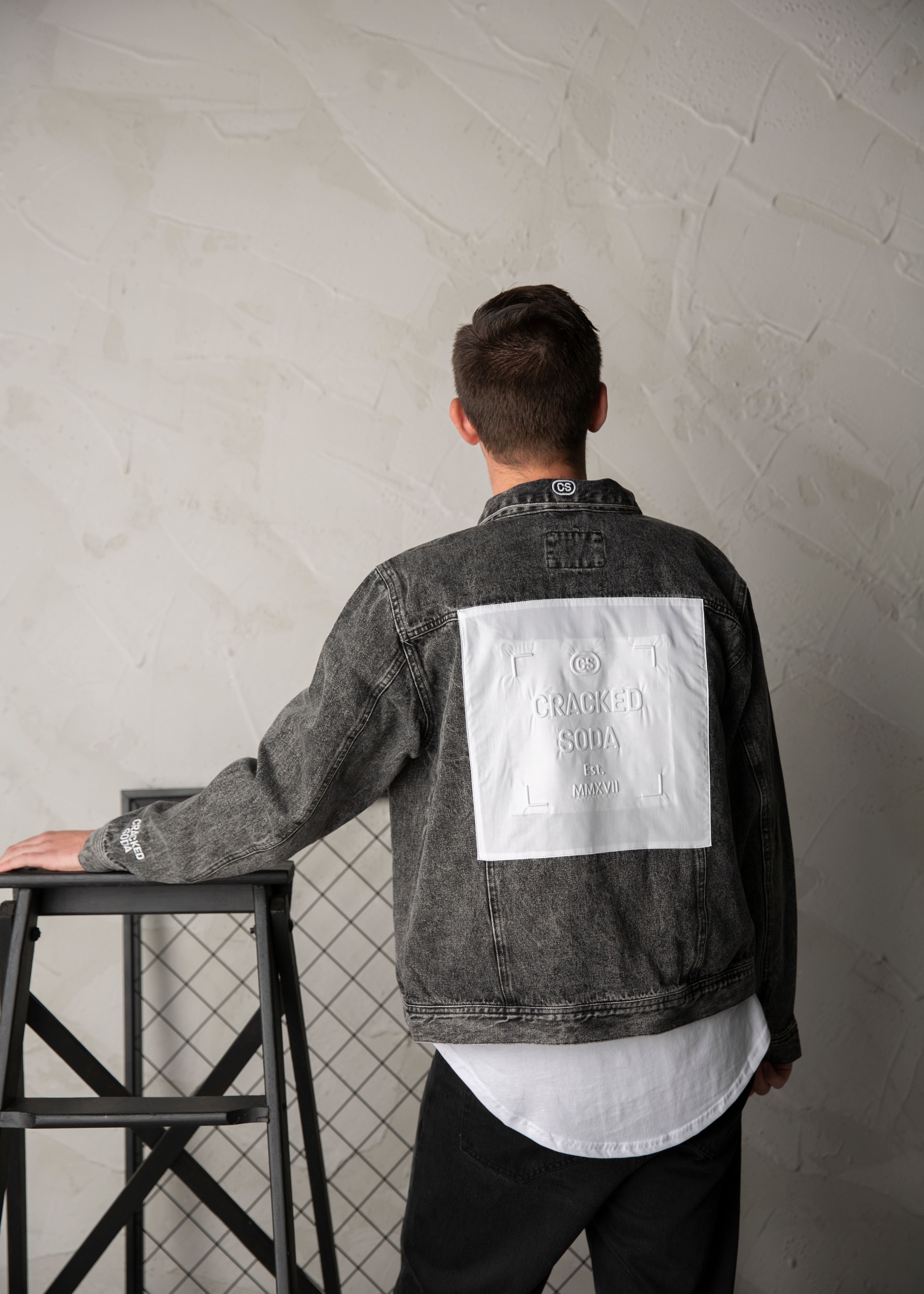Conner Detailed Denim Jacket - Ash Mens-Clothing-Cracked Soda