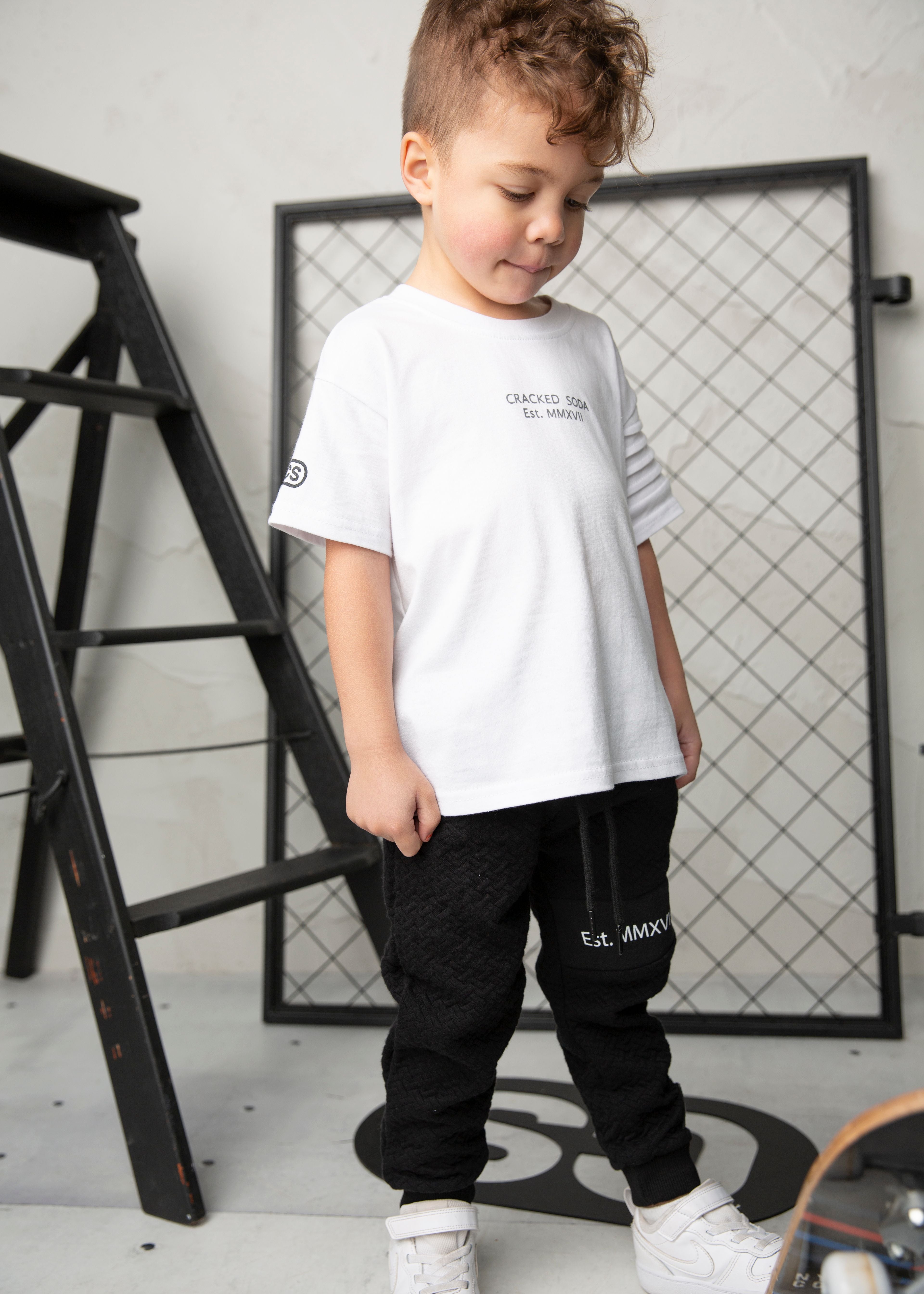 Carter Detailed Sleeve Tee - White-Clothing-Cracked Soda
