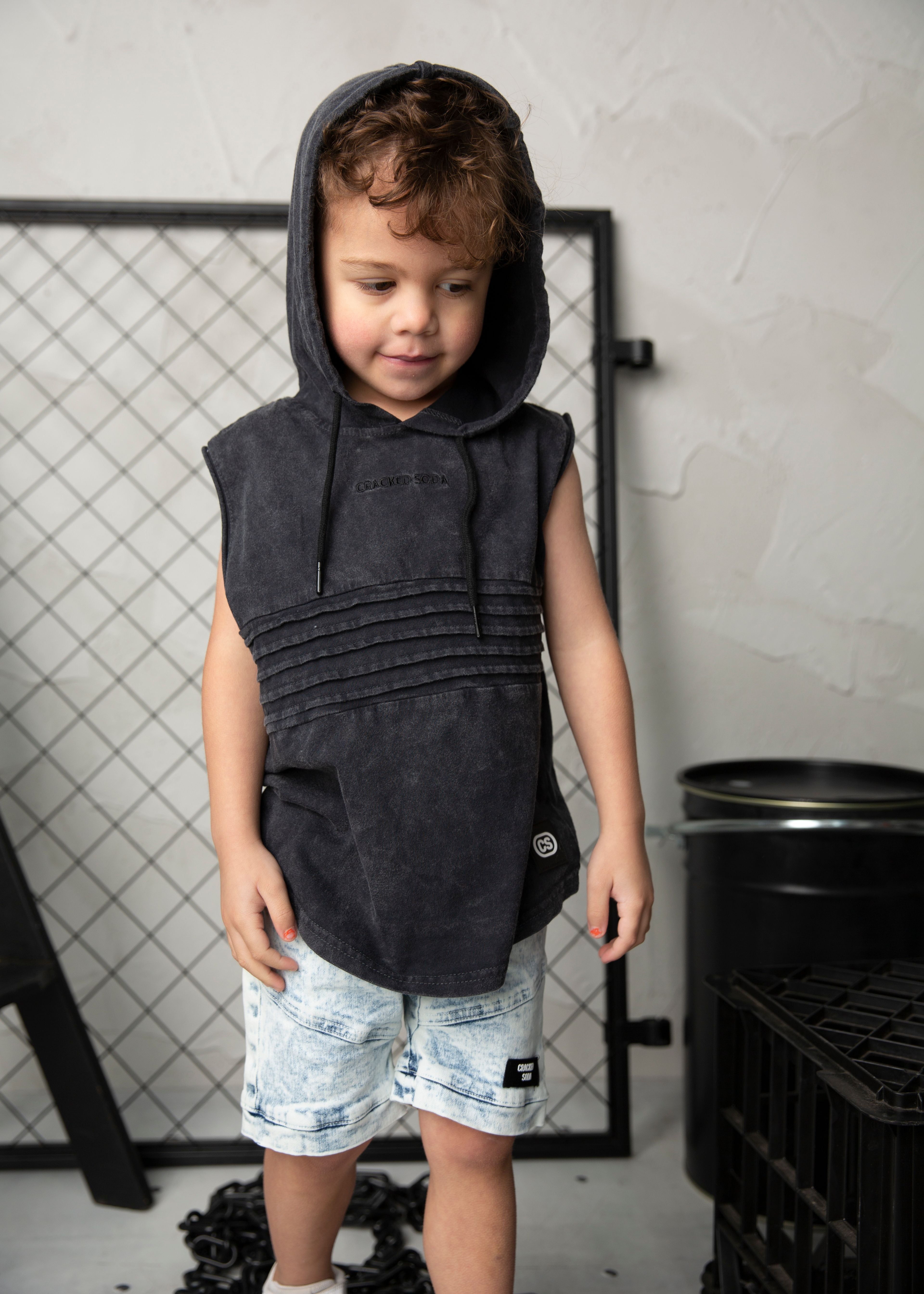 Mateo Hooded Tank - Washed Ash-Clothing-Cracked Soda