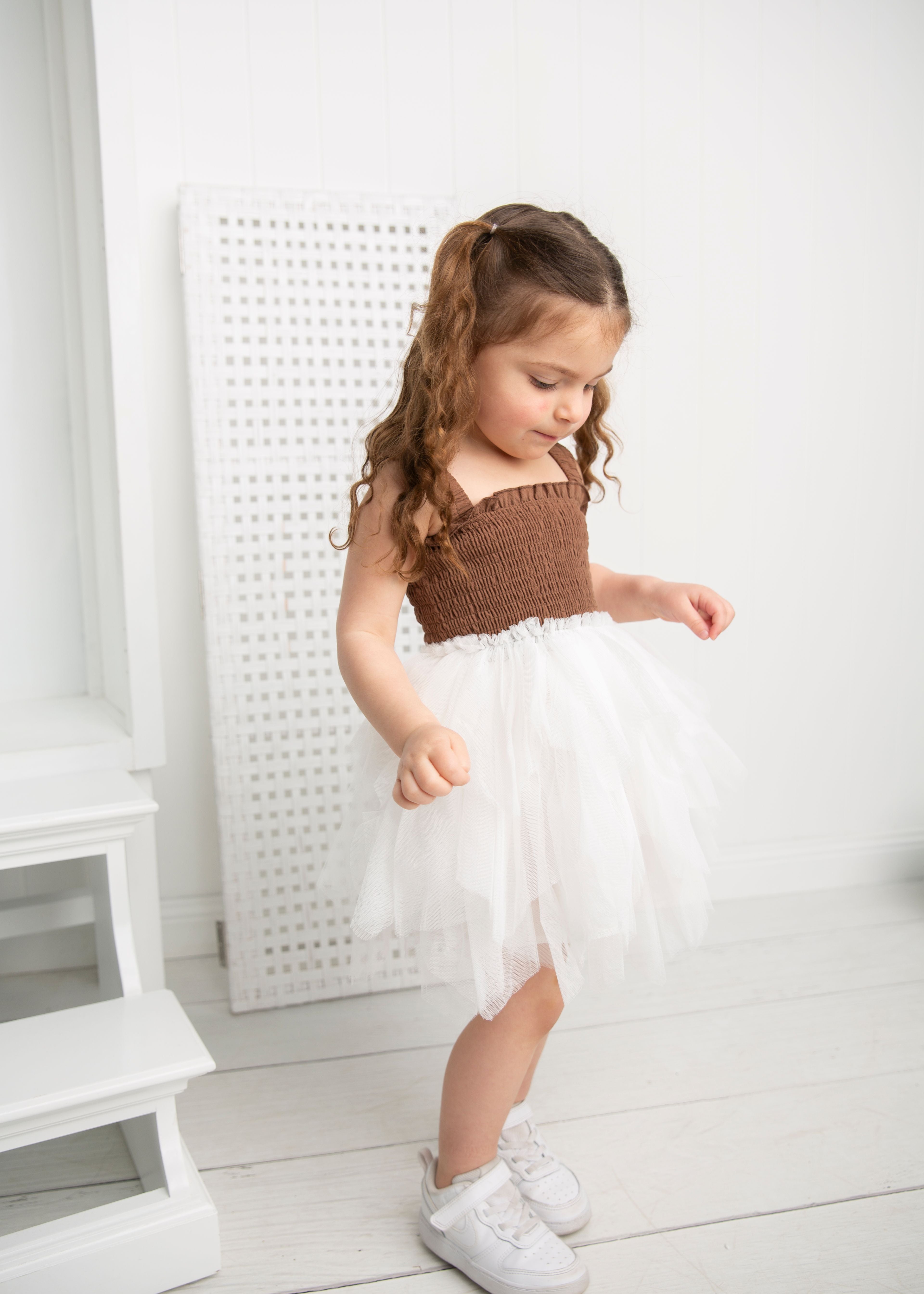 Skylar Summer Tutu - Mocha/White-Clothing-Cracked Soda