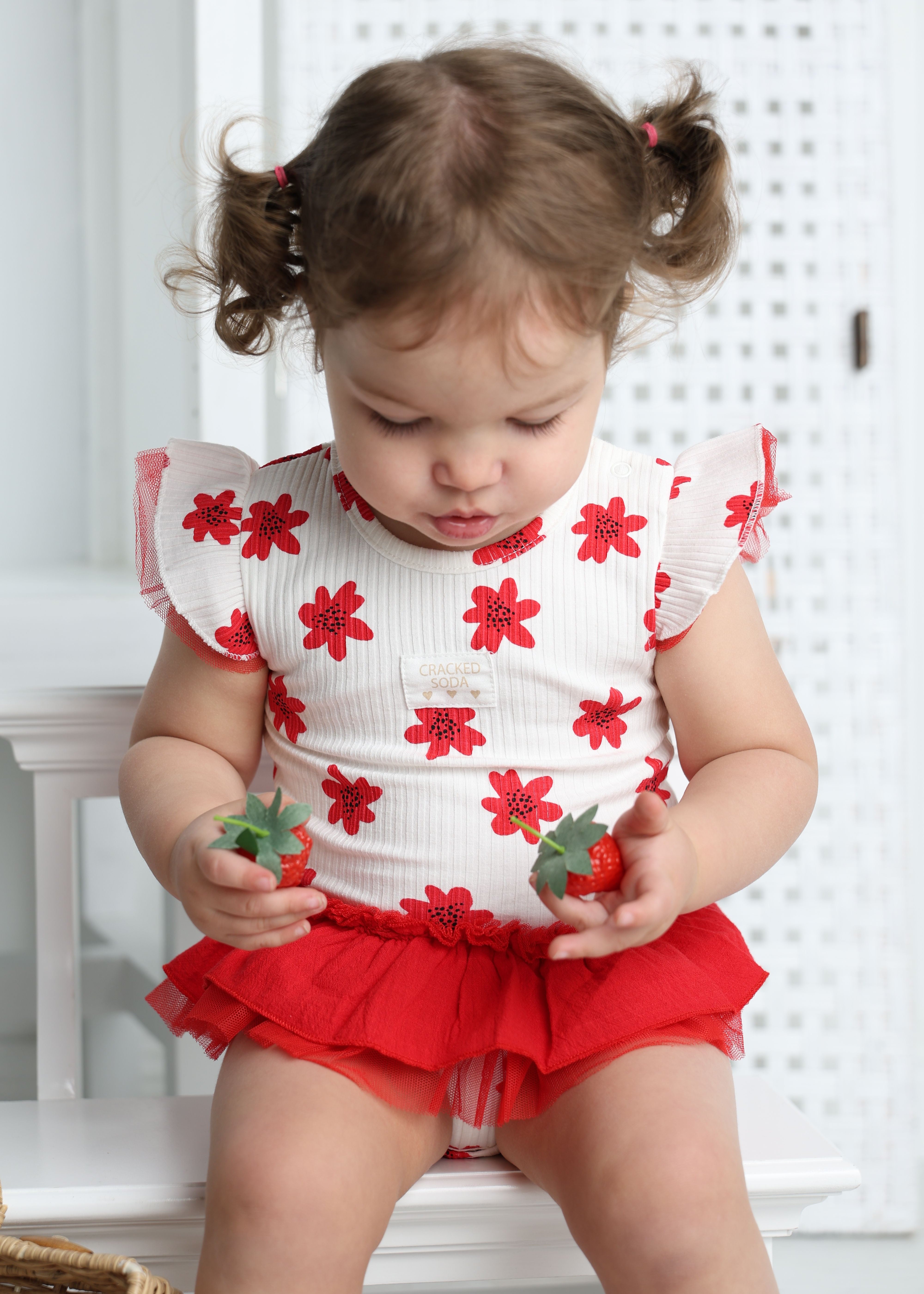 Poppy White Print Tulle Bodysuit-Clothing-Cracked Soda