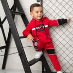 Sammy Detailed Strip Hoodie - Red-Clothing-Cracked Soda