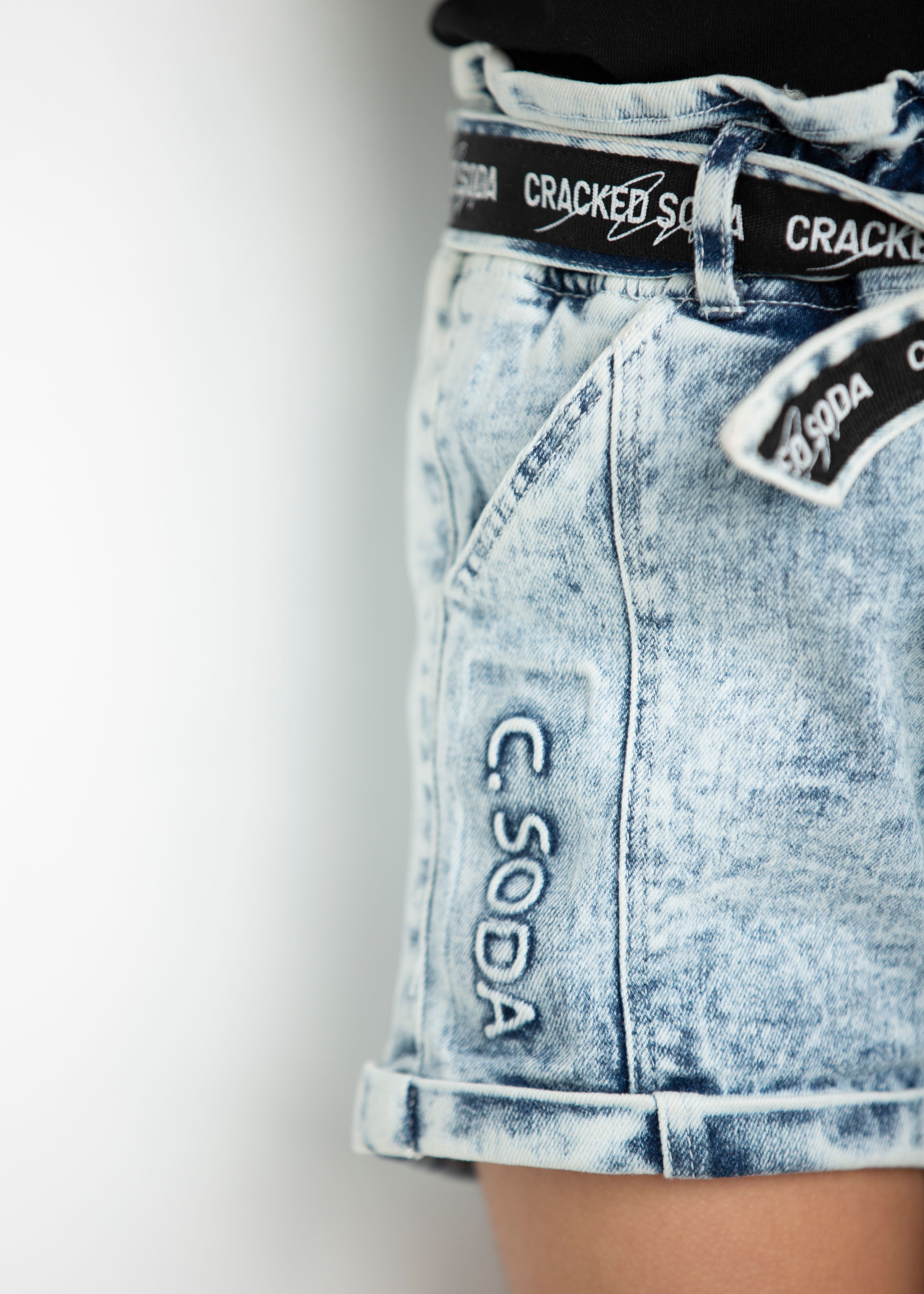 Sadie Denim Short - Blue-Clothing-Cracked Soda