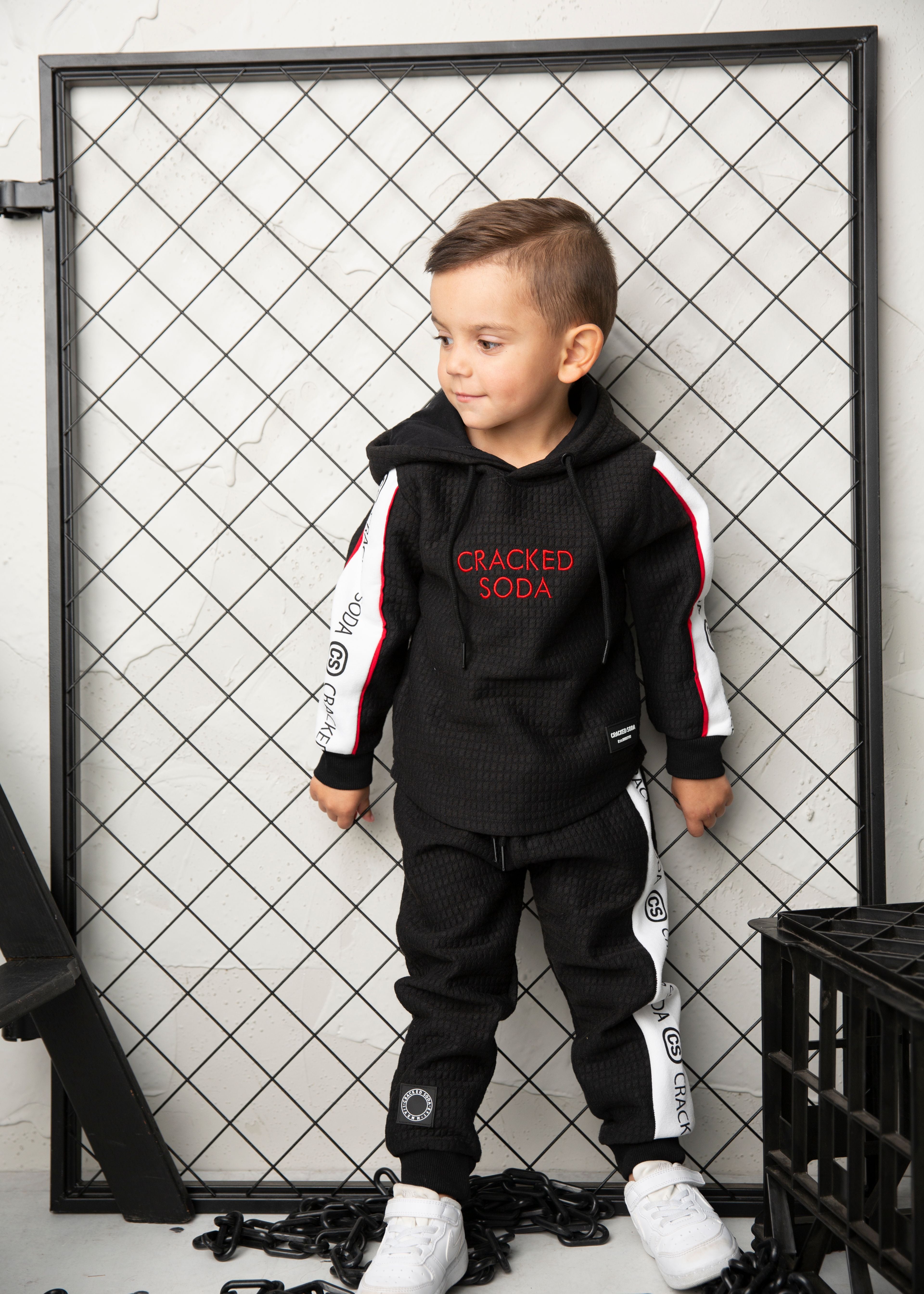 Sammy Black Detailed Hoodie-Clothing-Cracked Soda