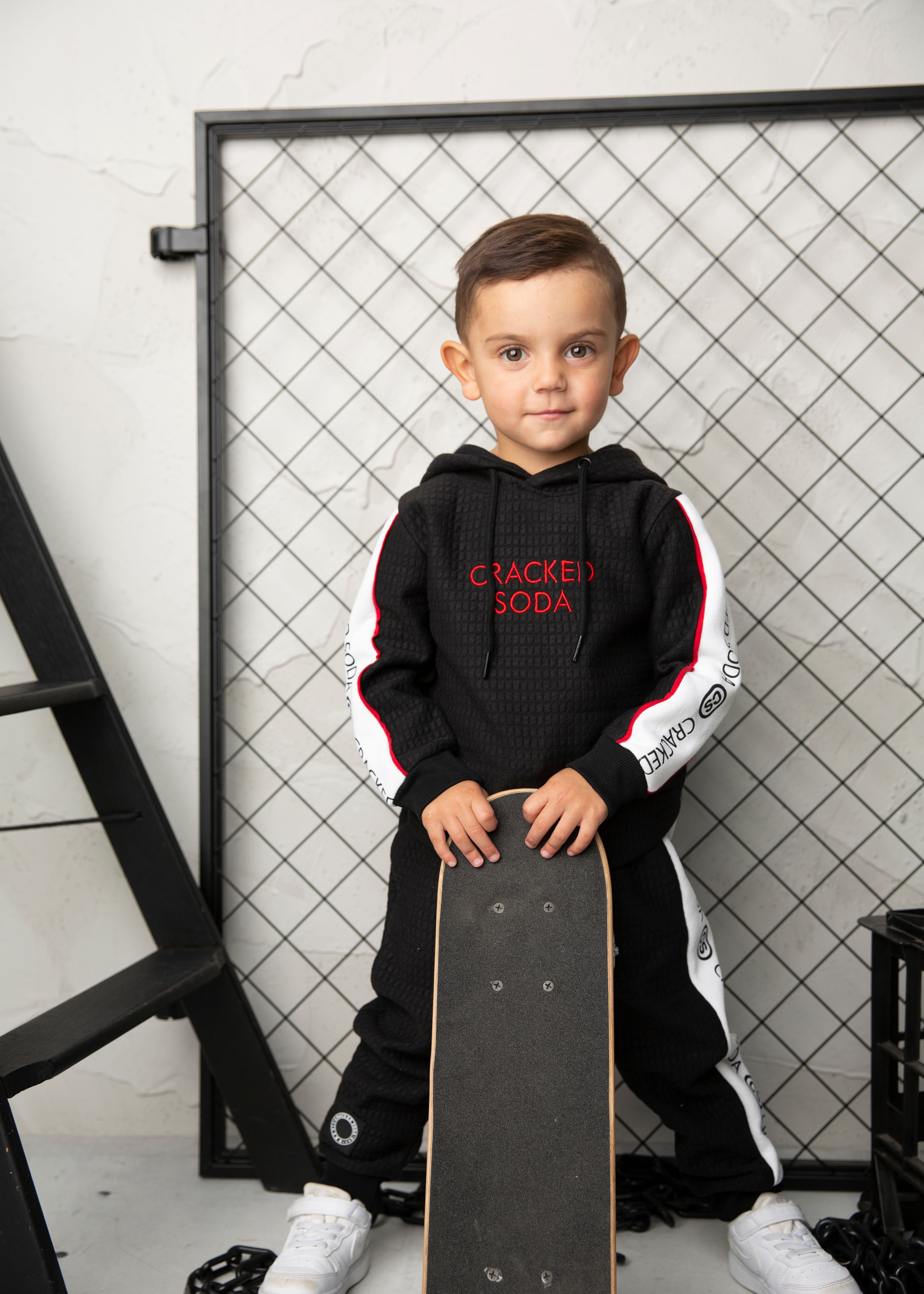 Sammy Black Detailed Hoodie-Clothing-Cracked Soda