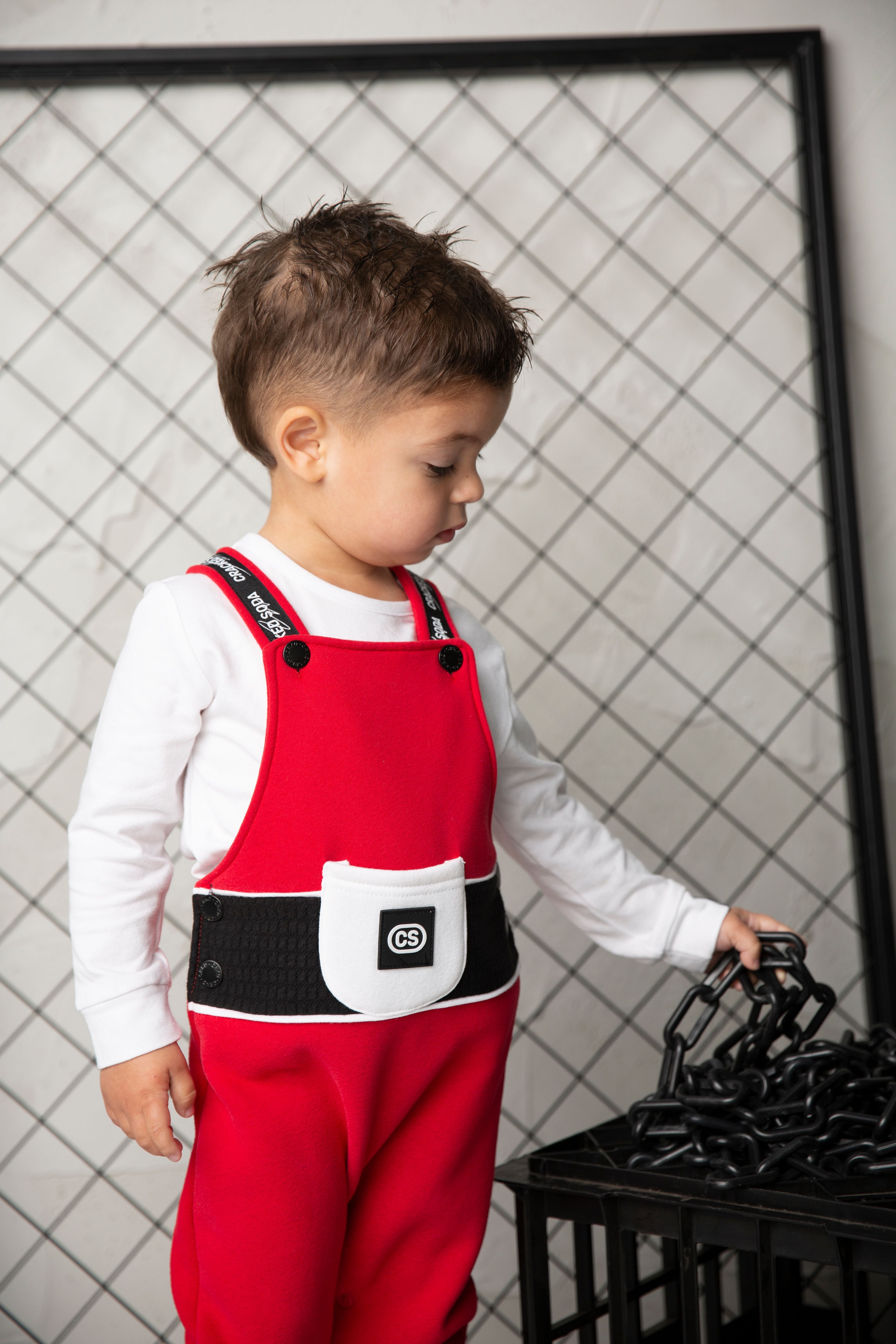 Sammy Detailed Overalls - Red-Clothing-Cracked Soda