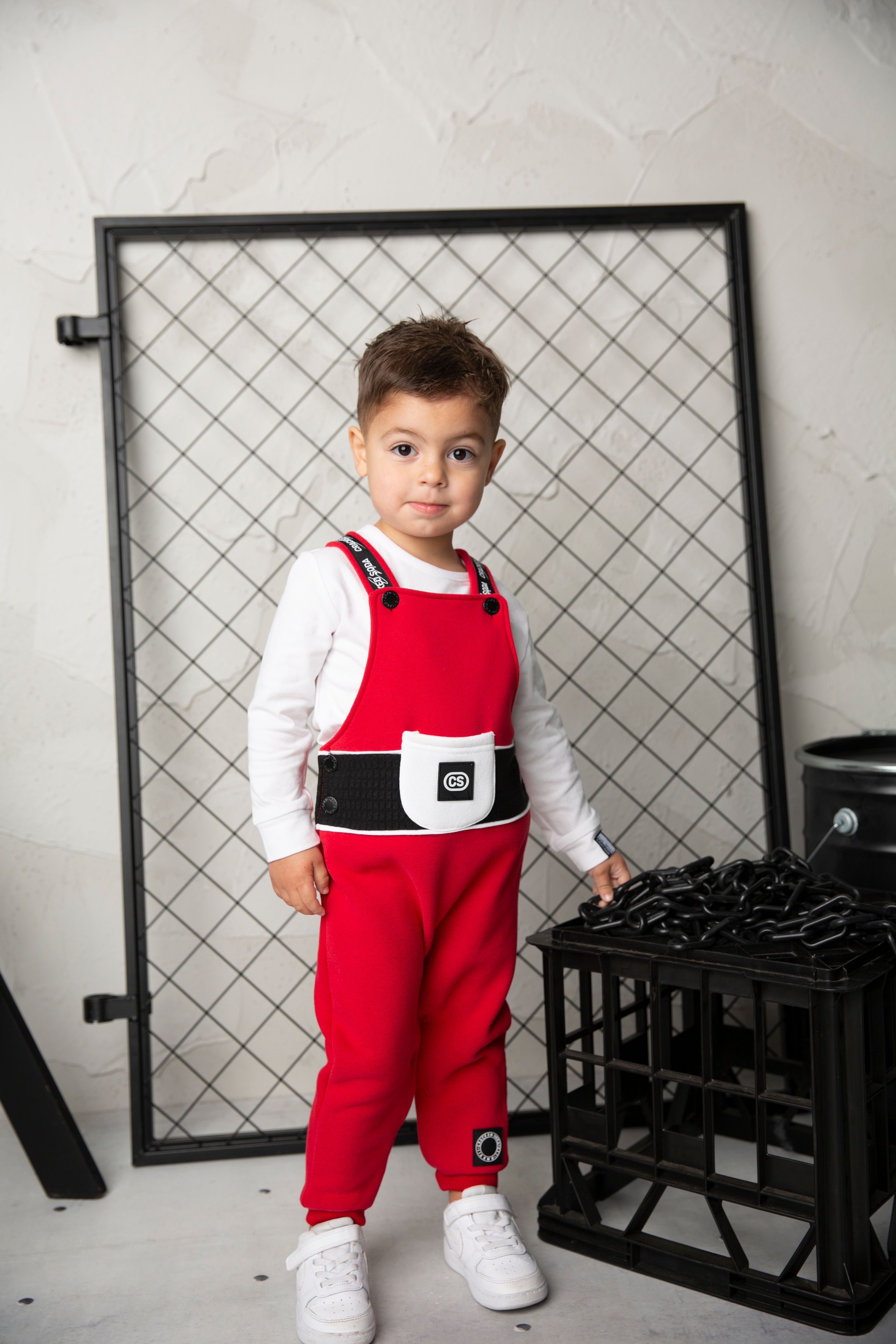 Sammy Detailed Overalls - Red-Clothing-Cracked Soda