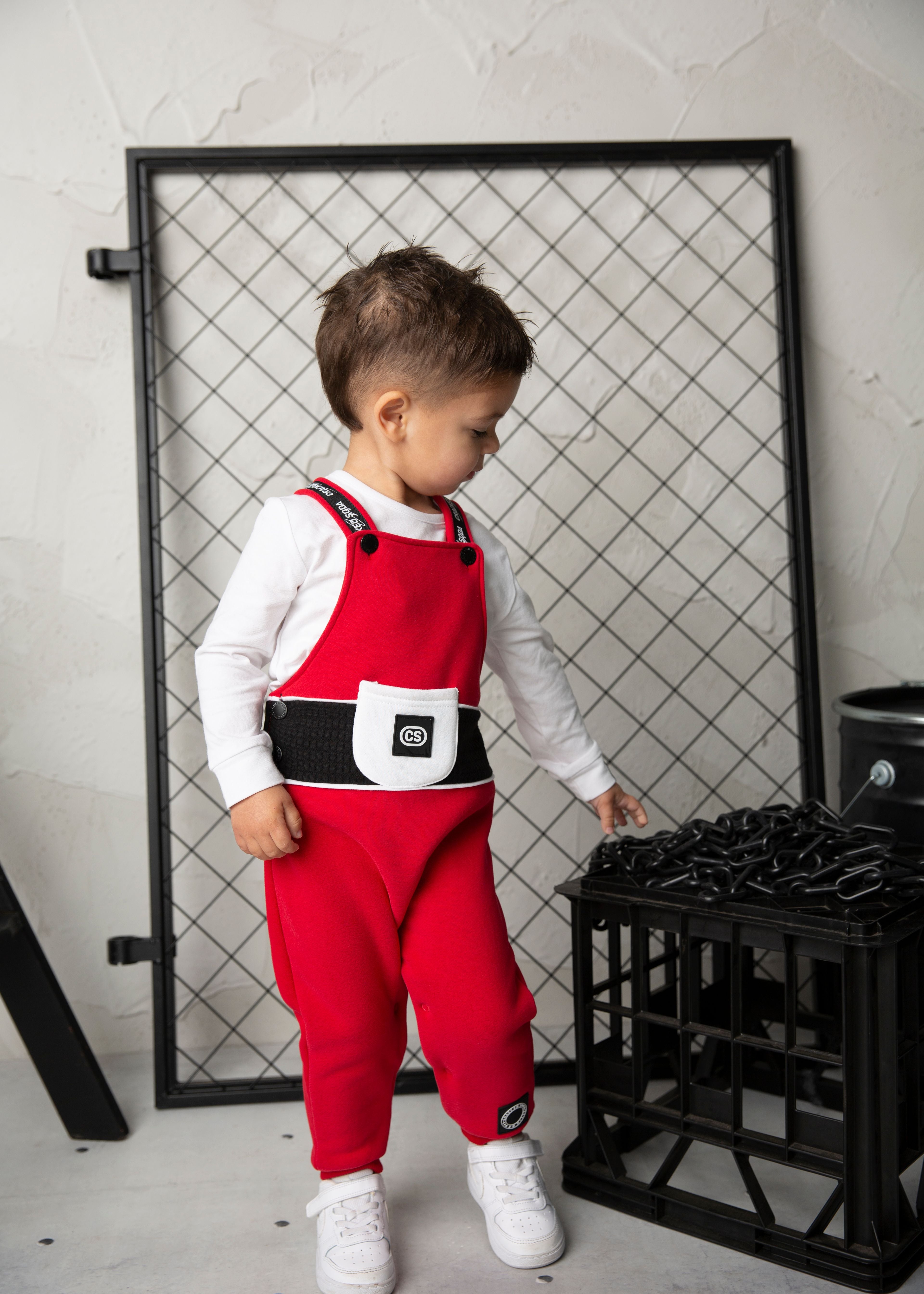Sammy Detailed Overalls - Red-Clothing-Cracked Soda