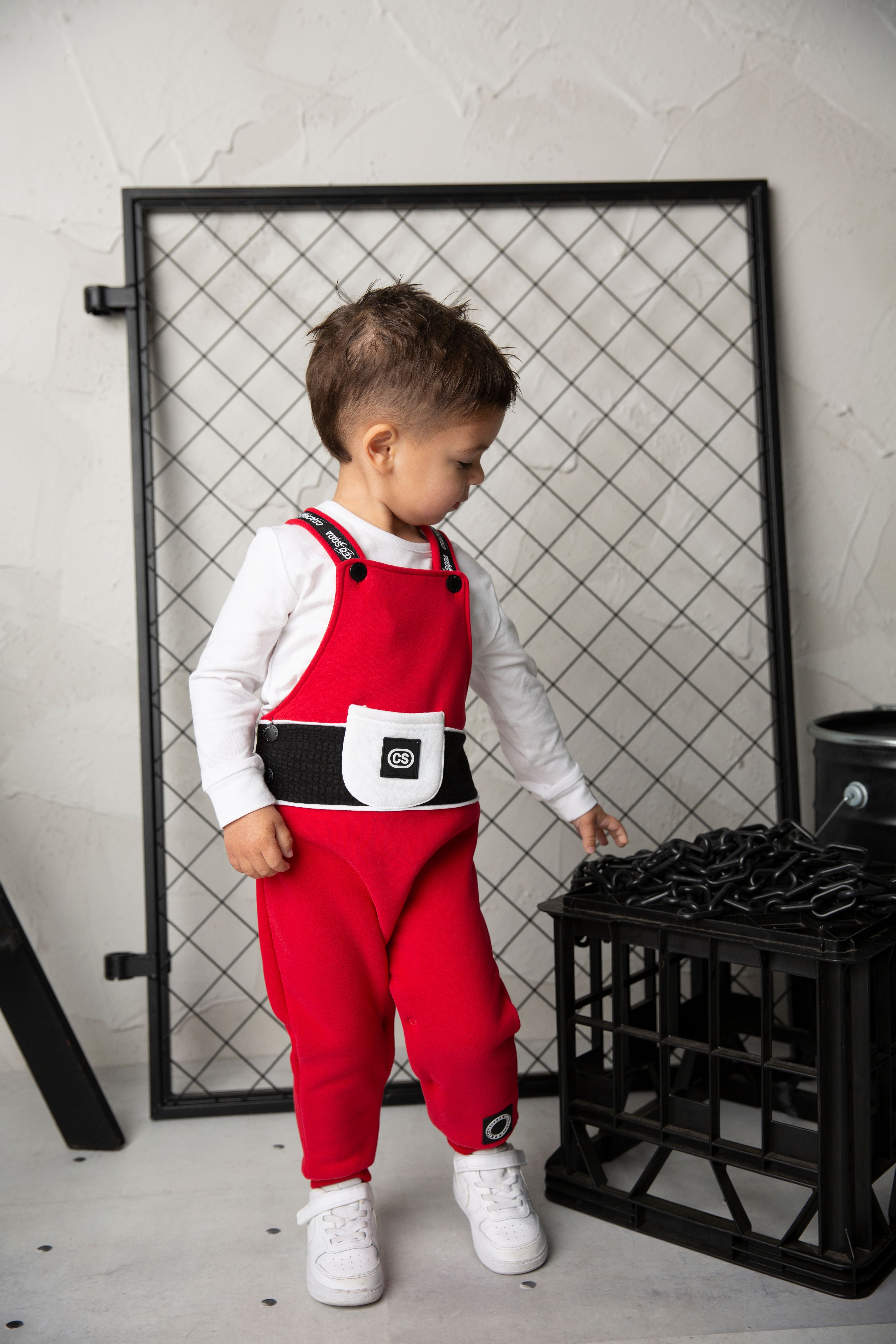 Sammy Detailed Overalls - Red-Clothing-Cracked Soda