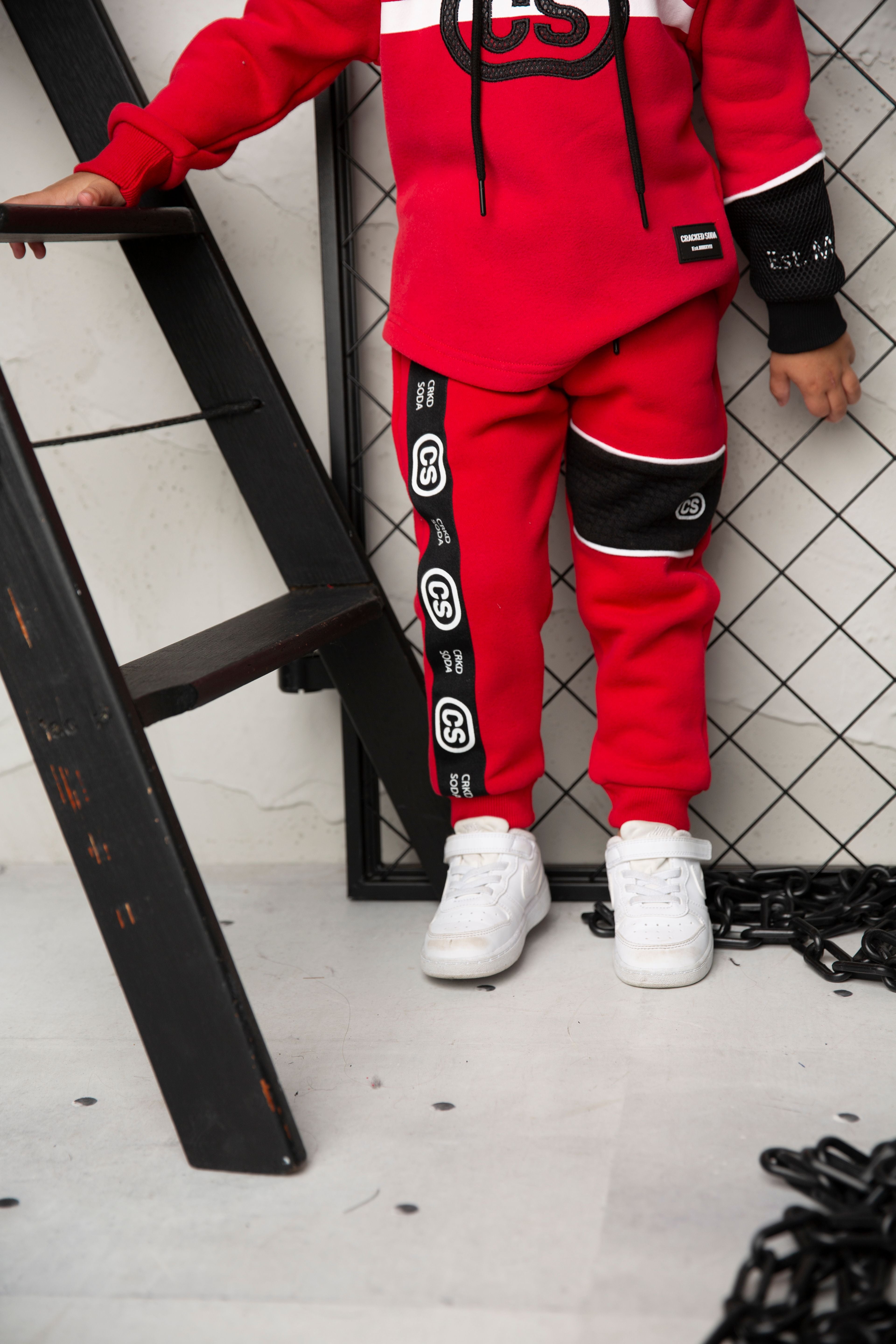 Sammy Detailed Trackpants - Red-Clothing-Cracked Soda