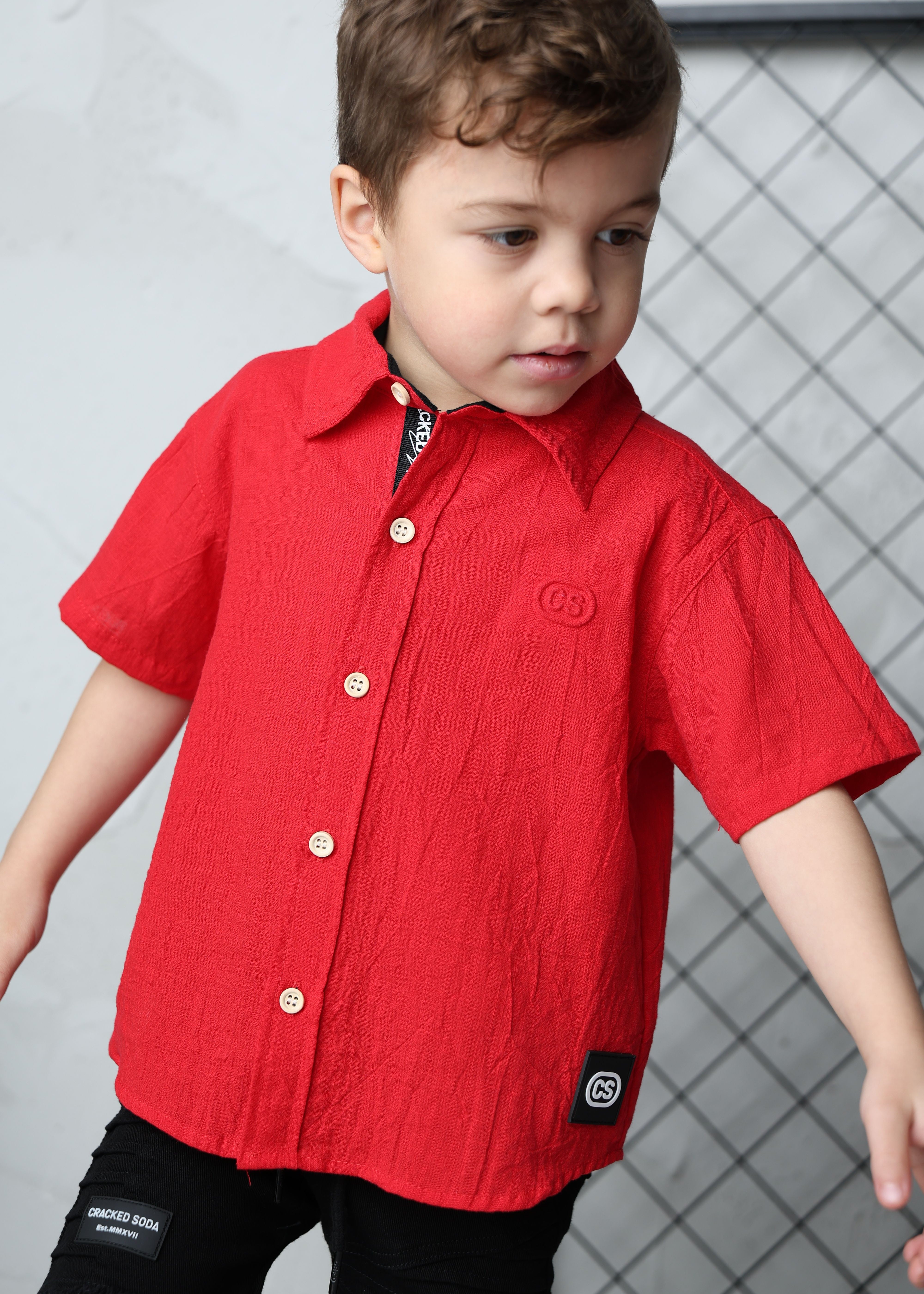Josh Shirt - Red-Clothing-Cracked Soda
