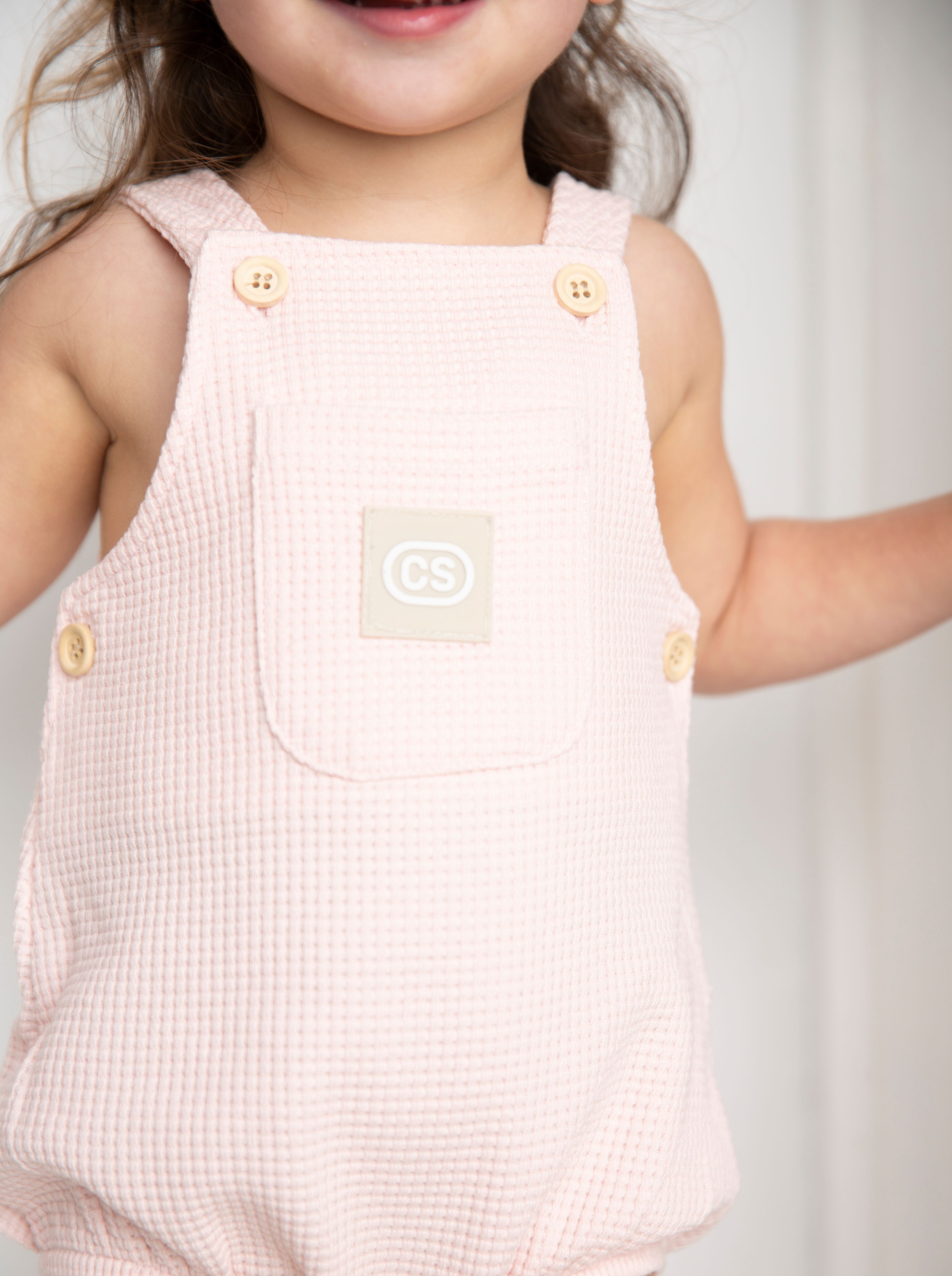 Emma Waffle Overall - Pink-Clothing-Cracked Soda