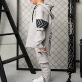 River Detailed Hoodie - Cloud