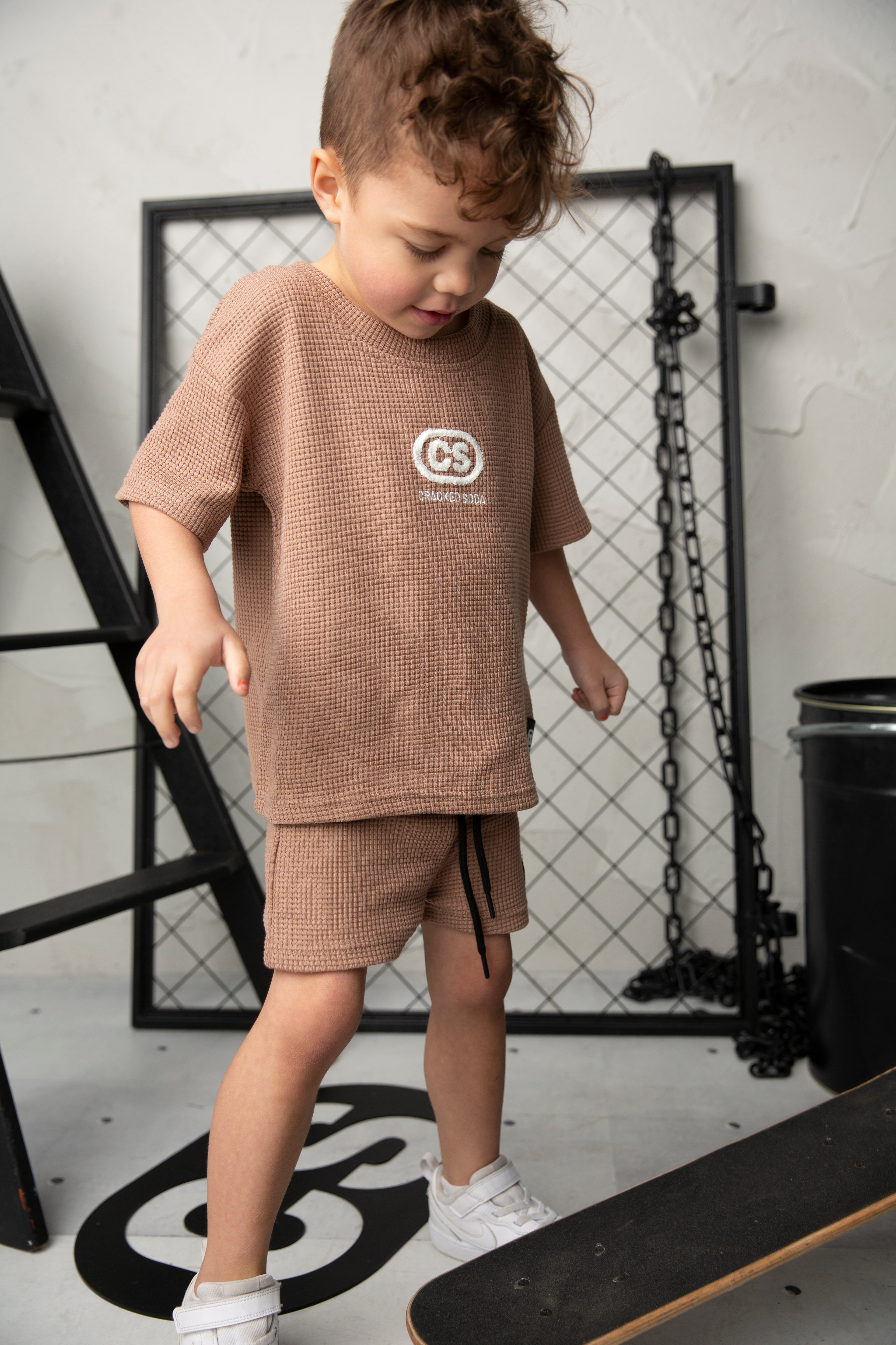 Dash Waffle Tee - Mocha-Clothing-Cracked Soda