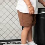 Dash Linen Shorts - Mocha-Clothing-Cracked Soda