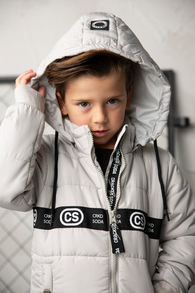 Riley Detailed Hooded Puffer Jacket - Oat – Cracked Soda