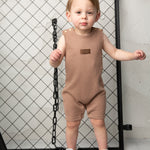 Dash Waffle Romper - Mocha-Clothing-Cracked Soda