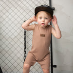 Dash Waffle Romper - Mocha-Clothing-Cracked Soda