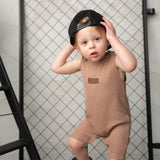 Dash Waffle Romper - Mocha-Clothing-Cracked Soda