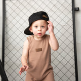 Dash Waffle Romper - Mocha-Clothing-Cracked Soda