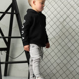 Luca Detailed Hoodie  - Black