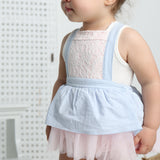Emma Overall Dress - Blue/Pink