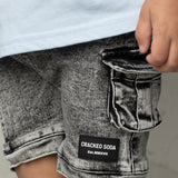 Jax Detailed Denim Short - Ash