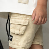 Jax Detailed Denim Short - Oat