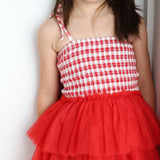 Poppy Check Layered Tutu