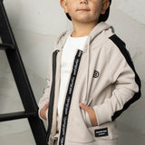 Elijah Zip Hooded Fleece Jacket - Pebble