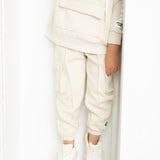 Dolce Sports Hoodie With Zip - White Sand