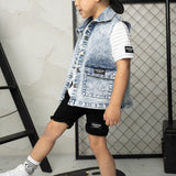 Aiden Denim Vest - Blue