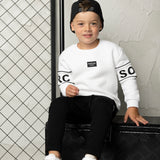 Rafi Detail Sleeve Crew - White