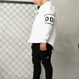 Rafi Detail Sleeve Crew - White