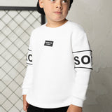 Rafi Detail Sleeve Crew - White