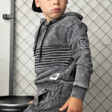 Ares Detailed Hoodie - Ash Wash