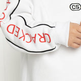 Detailed Sleeve Crew White