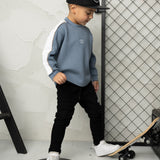 Elio Detailed Sleeve Sports Crew - Blue Mirage