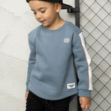 Elio Detailed Sleeve Crew - Blue Mirage