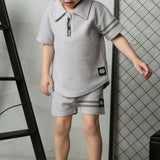 Sammy Waffle Polo - Grey