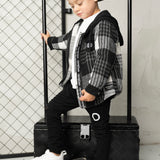 Noah Hooded Shirt Jacket - Check