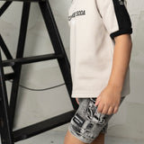 Elijah Box Tee & Denim Ash Detail Short Set